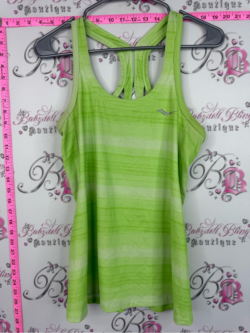 Saucony Lime Green Strappy Workout Tank